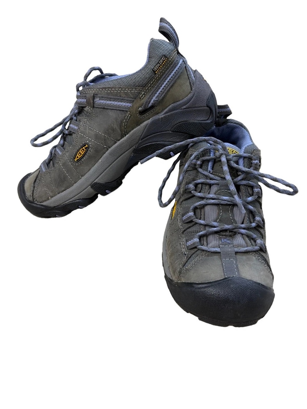 KEEN Targhee II Shoes Womens 8 Gray Purple Toe Cap Waterproof Hiking Sneakers